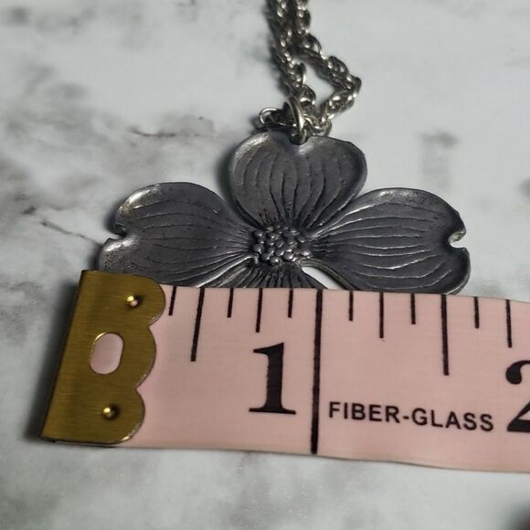 Vintage Metzke Sterling Silver Flower Necklace - Picture 7 of 8